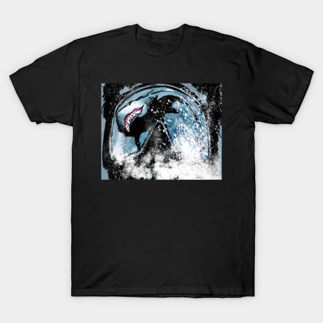 Diver Jaws Reflection T-Shirt by DougSQ